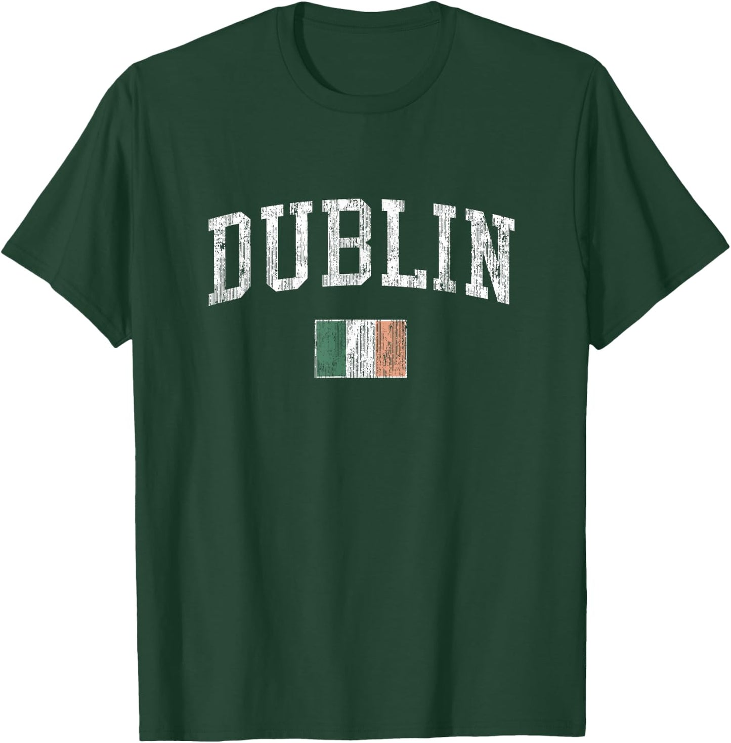 Dublin Ireland Vintage Sports Design Irish Flag T-Shirt - T-Shirt | Forest