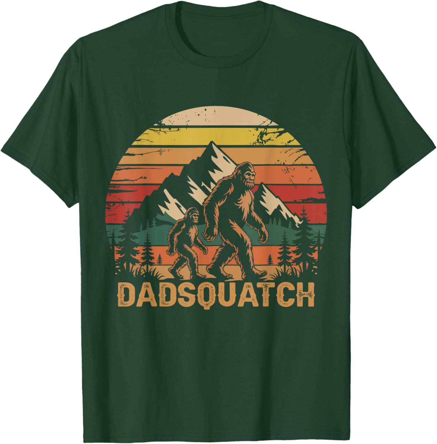 Dad Squatch Funny Bigfoot Fathers Day Sasquatch T-Shirt - T-Shirt | Forest