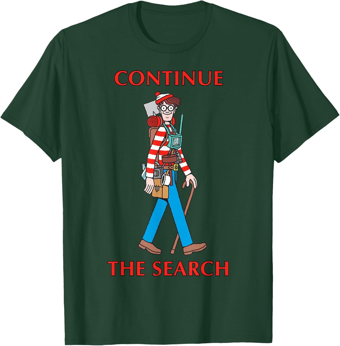 Where's Waldo Continue The Search Portrait Graphic T-Shirt - T-Shirt | Forest