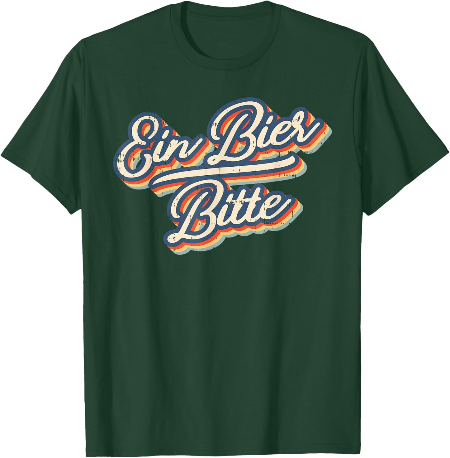 Retro Ein Bier Bitte Funny Vintage Beer German Oktoberfest T-Shirt - T-Shirt | Forest