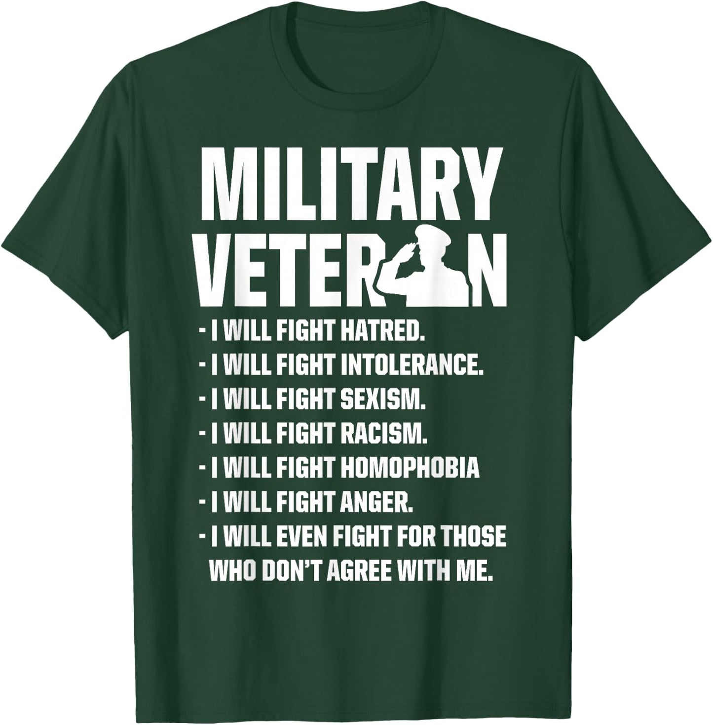 Military Veterans Against Trump 2020 Fight USA Election T-Shirt - T-Shirt | Forest