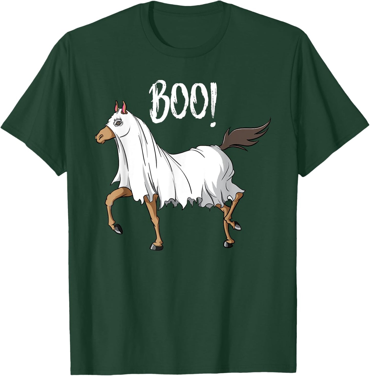 Horse Ghost Costume Funny Equestrian Horse Lover Halloween T-Shirt - T-Shirt | Forest