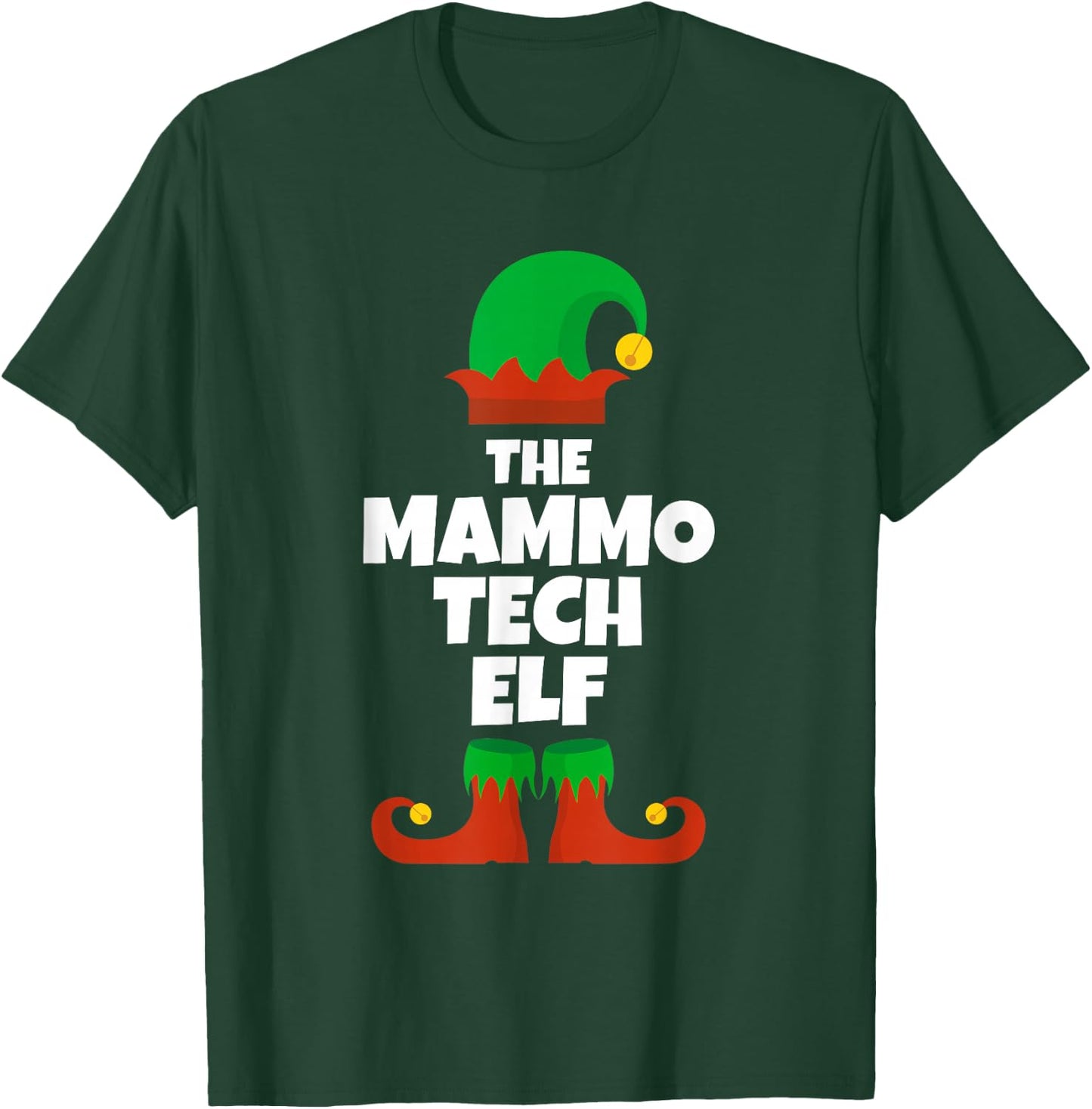 I'm The Mammo Tech Elf Family Pajama Christmas Mammography T-Shirt - T-Shirt | Forest