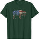 Vintage Retro Bison American Flag Buffalo Simple T-Shirt - T-Shirt | Forest