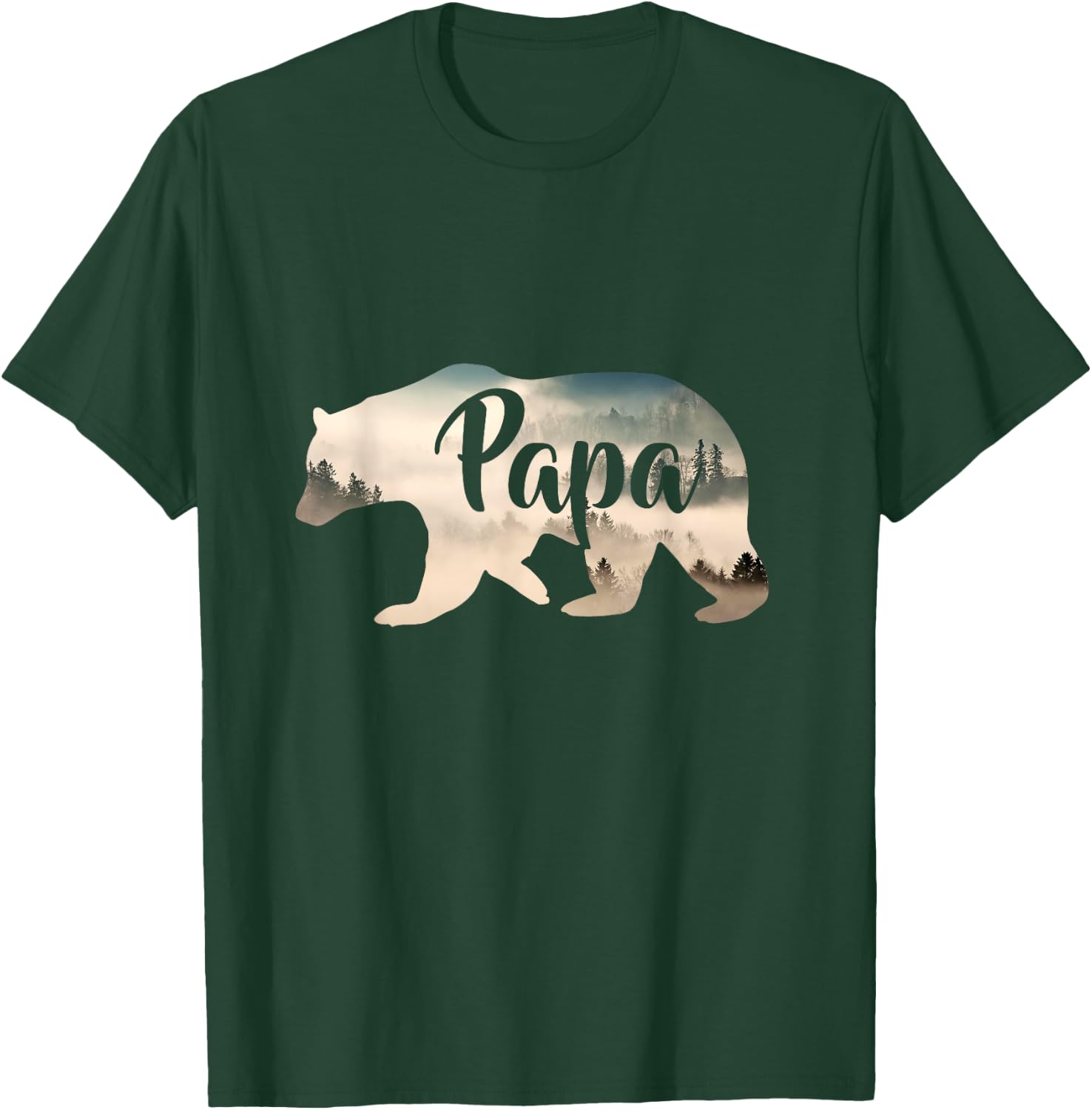 Men's Papa Bear & Forest Awesome Camping T-Shirt - T-Shirt | Forest