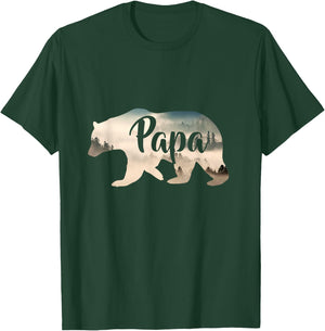 Men's Papa Bear & Forest Awesome Camping T-Shirt - T-Shirt | Forest