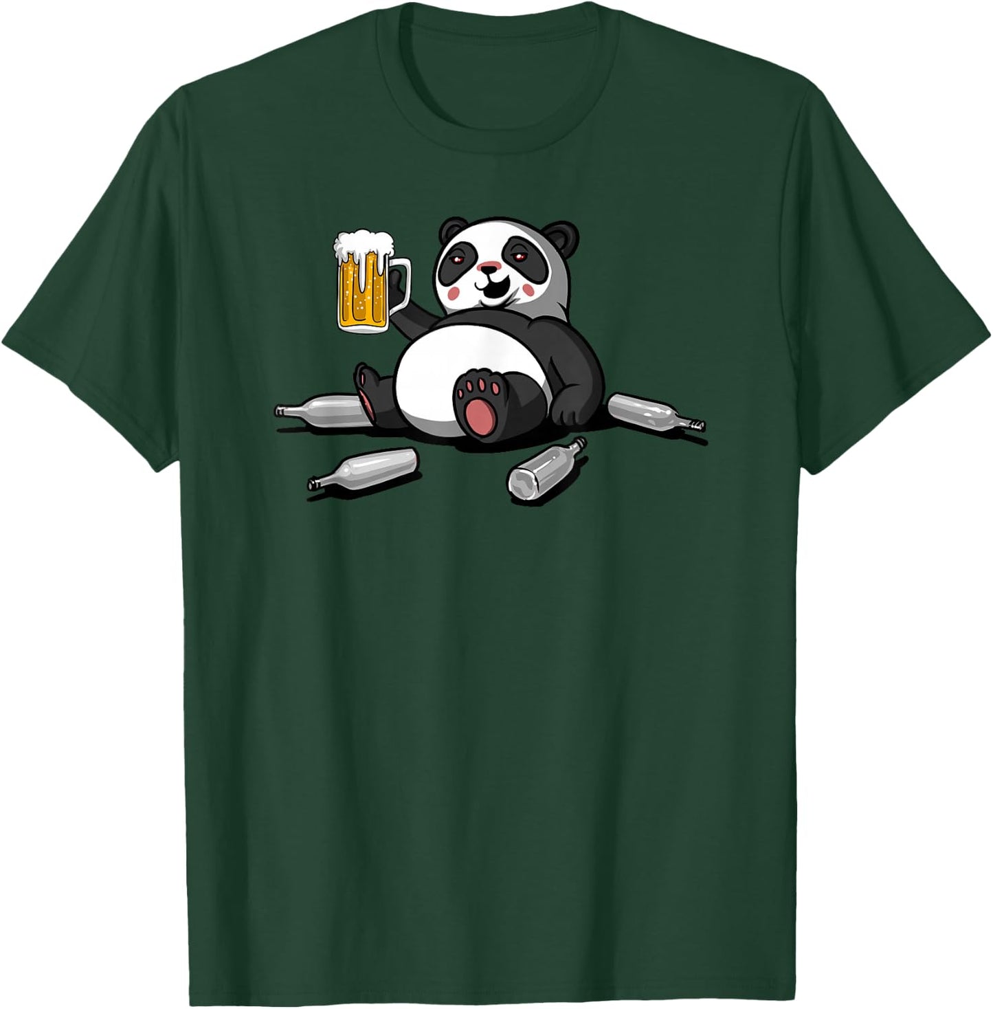 Panda Bear Beer Drinking Party Celebration Funny Beer Lover T-Shirt - T-Shirt | Forest