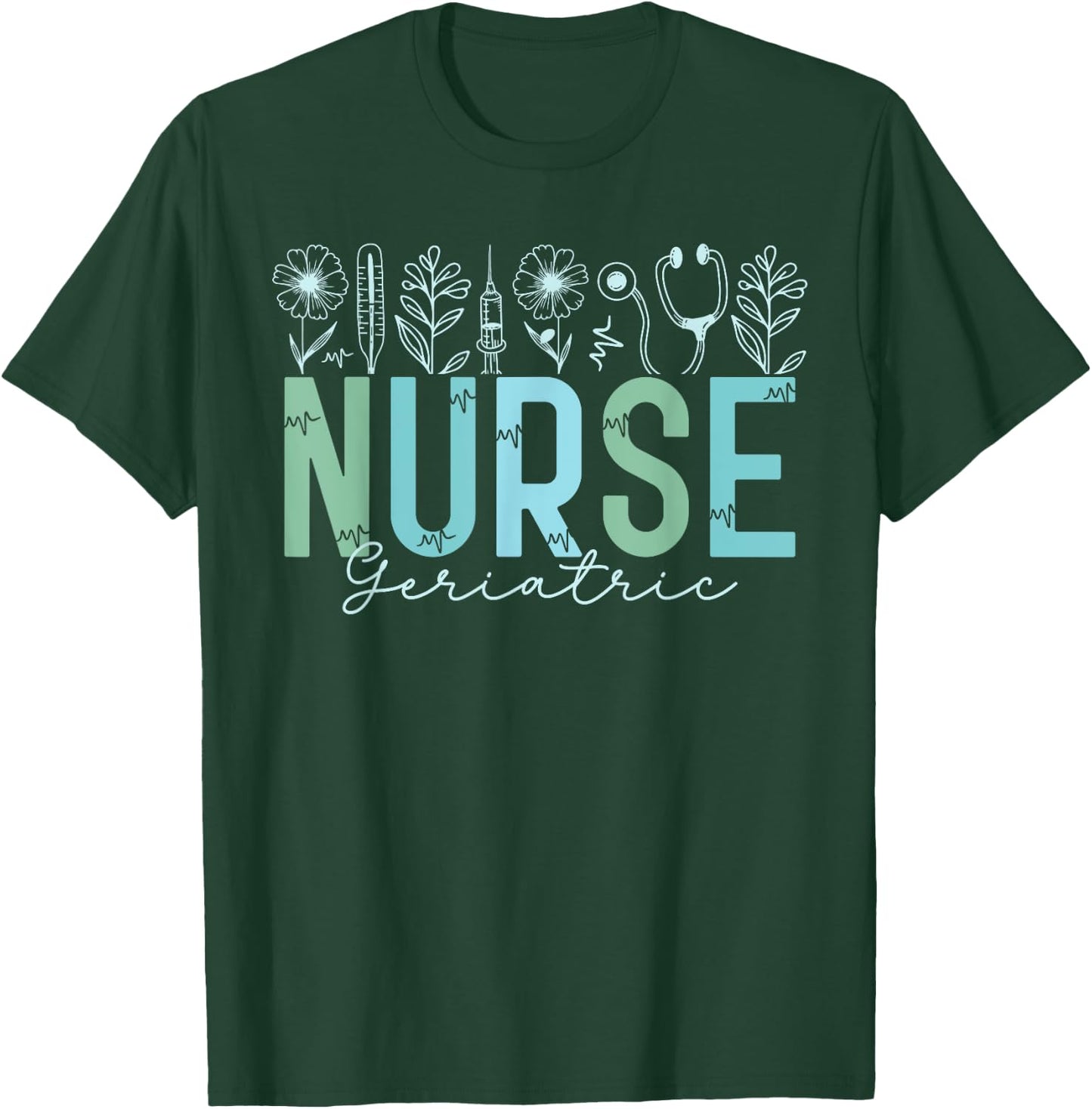 Geriatric Caregiver Geriatric Nurse Nursing Women T-Shirt - T-Shirt | Forest