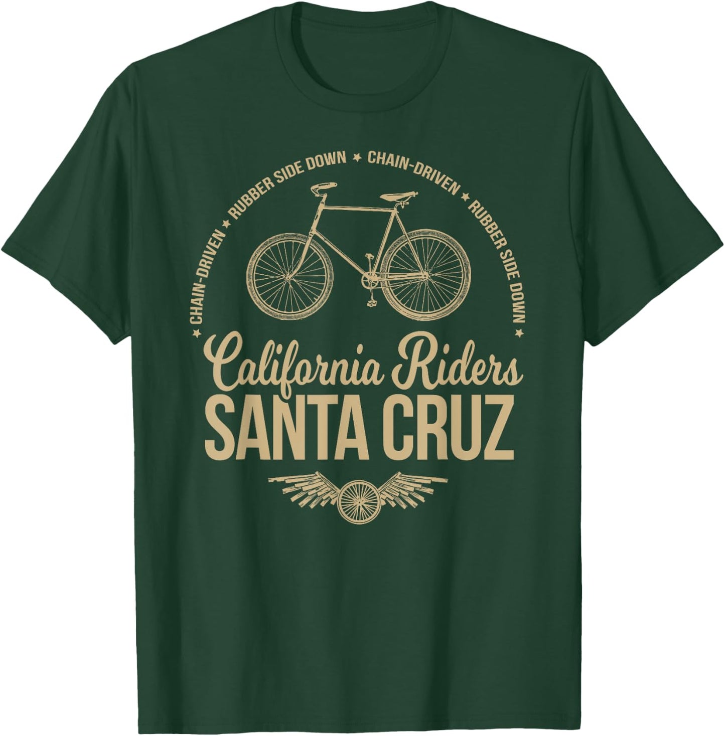 California Riders - Santa Cruz Bicycle Cycling T-Shirt - T-Shirt | Forest