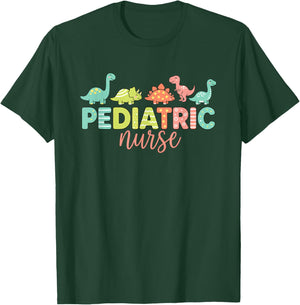 Pediatric Nurse Dinosaur Pediatrician Design T-Shirt - T-Shirt | Forest