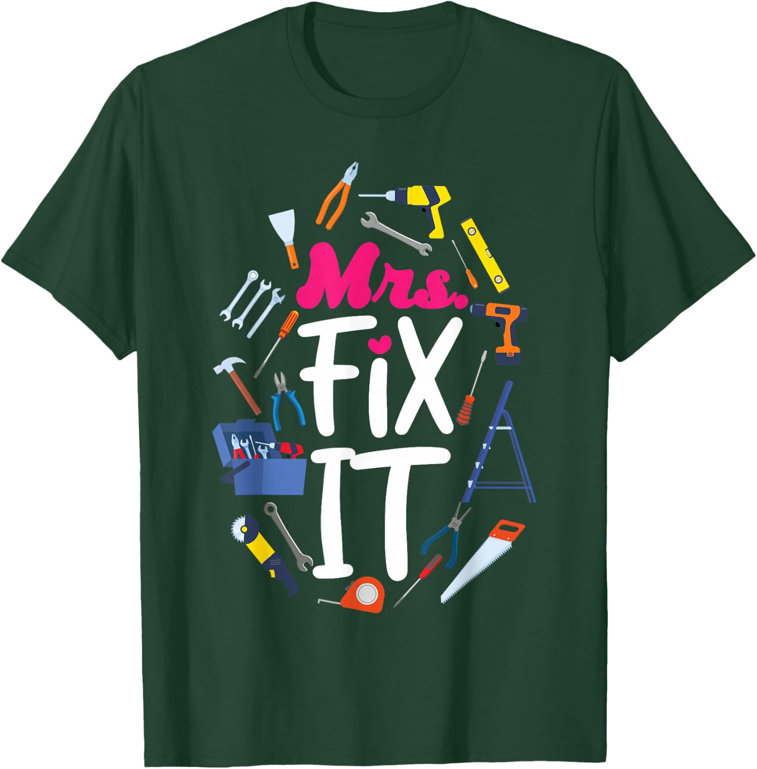 Handyman Vintage Mrs. Fix It T-Shirt - T-Shirt | Forest