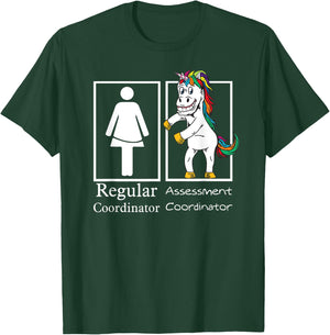 Assessment Coordinator Regular Unicorn Testing Team Gifts T-Shirt - T-Shirt | Forest
