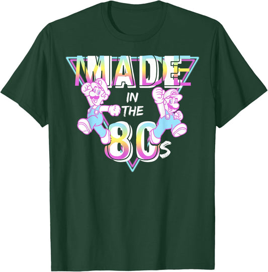 Super Mario Made in The 80s Retro Neon Graphic T-Shirt - T-Shirt | Forest