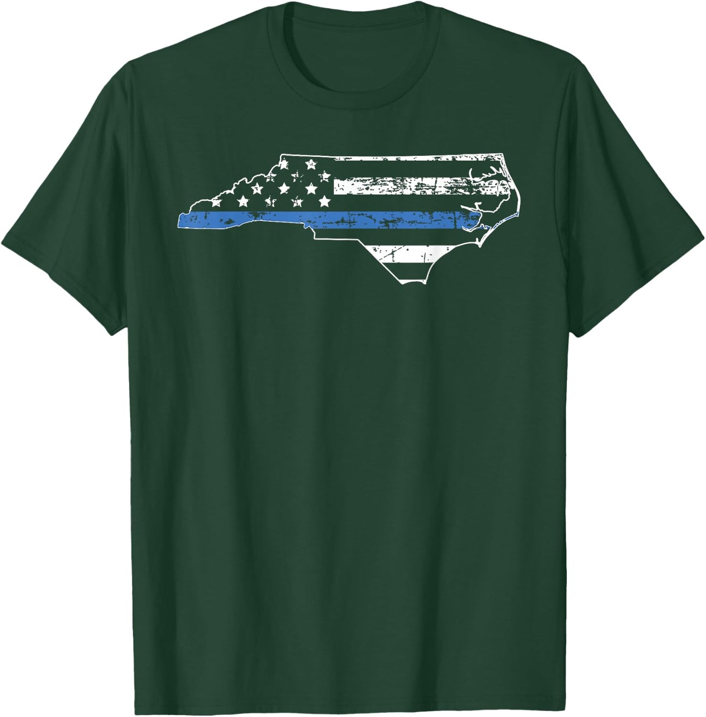 North Carolina Thin Blue Line Law Enforcement T Shirt T-Shirt - T-Shirt | Forest