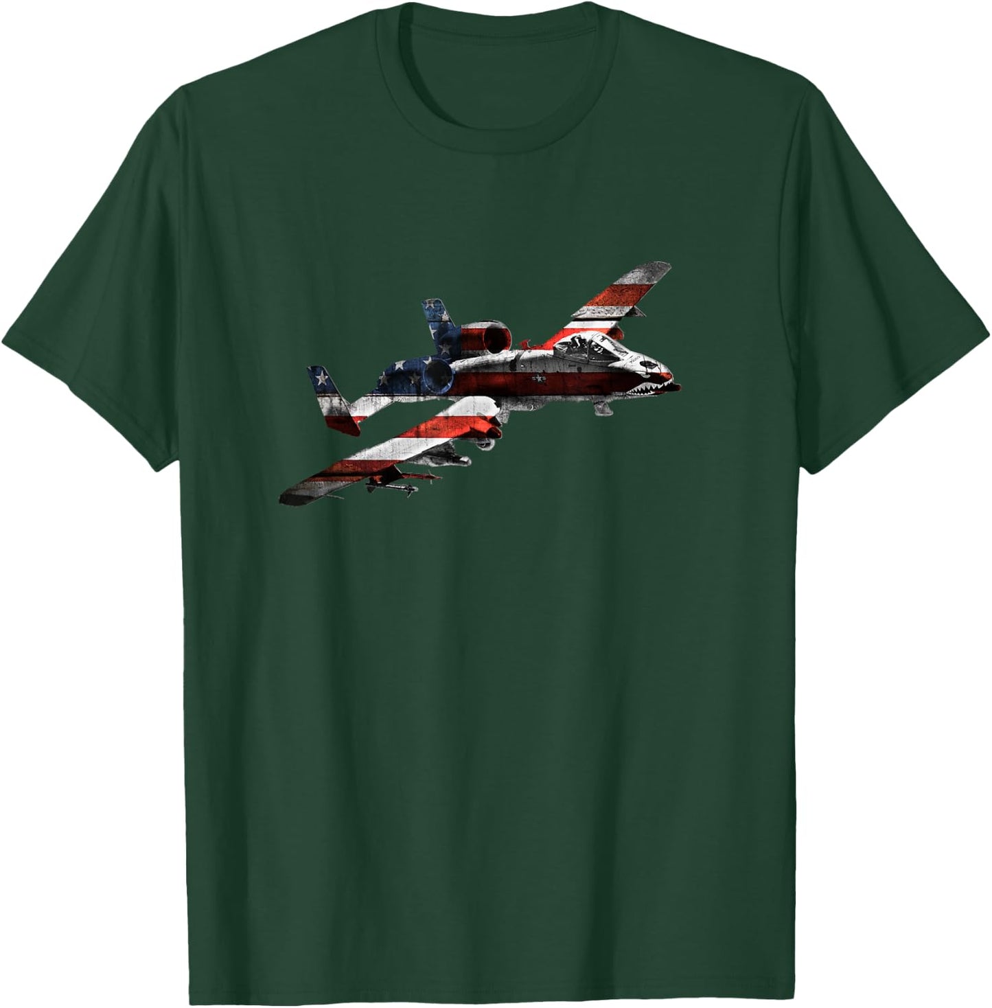 American Flag A-10 Warthog T-Shirt - T-Shirt | Forest