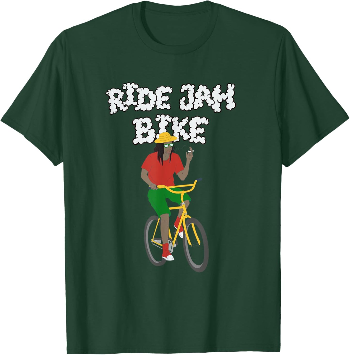 Ride Jah Bike - 420 Rasta Bicycle Shirt T-Shirt - T-Shirt | Forest