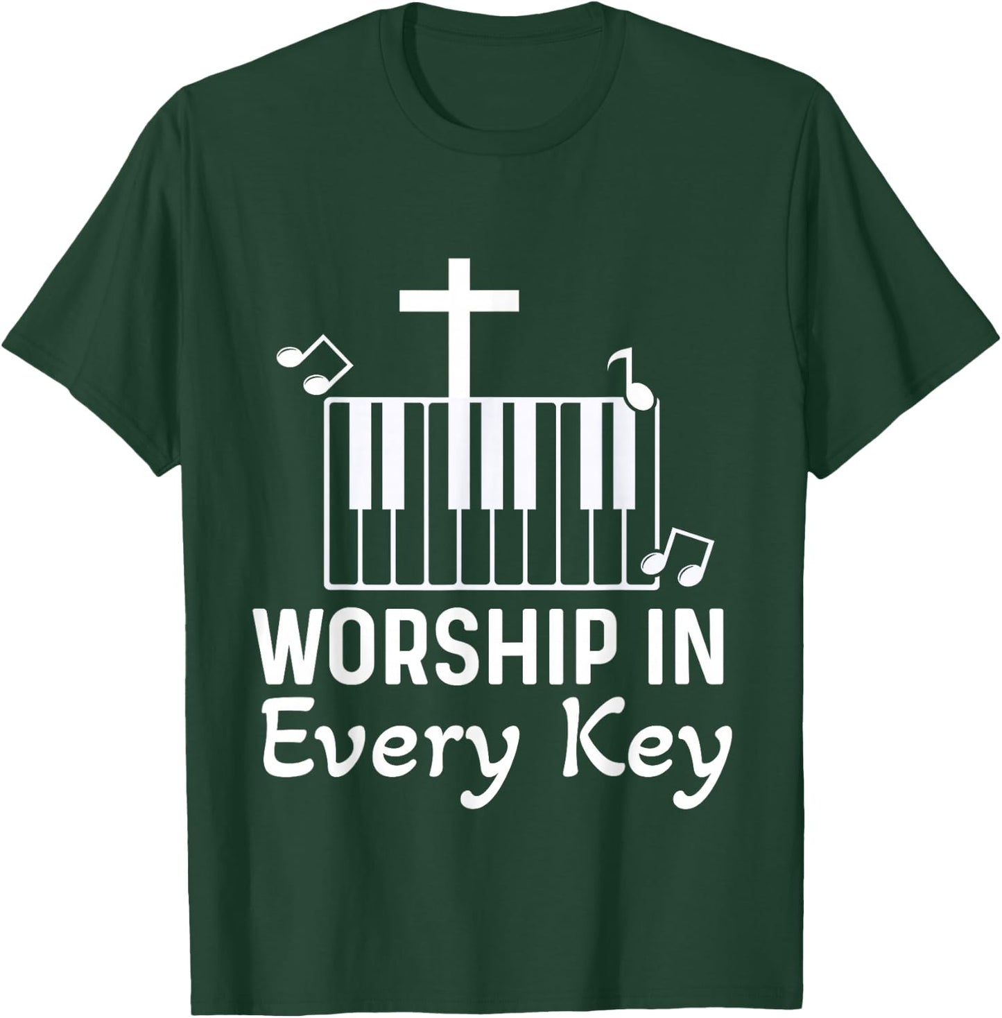 Christian Pianist Jesus Piano Player Musician Worship Lover T-Shirt - T-Shirt | Forest