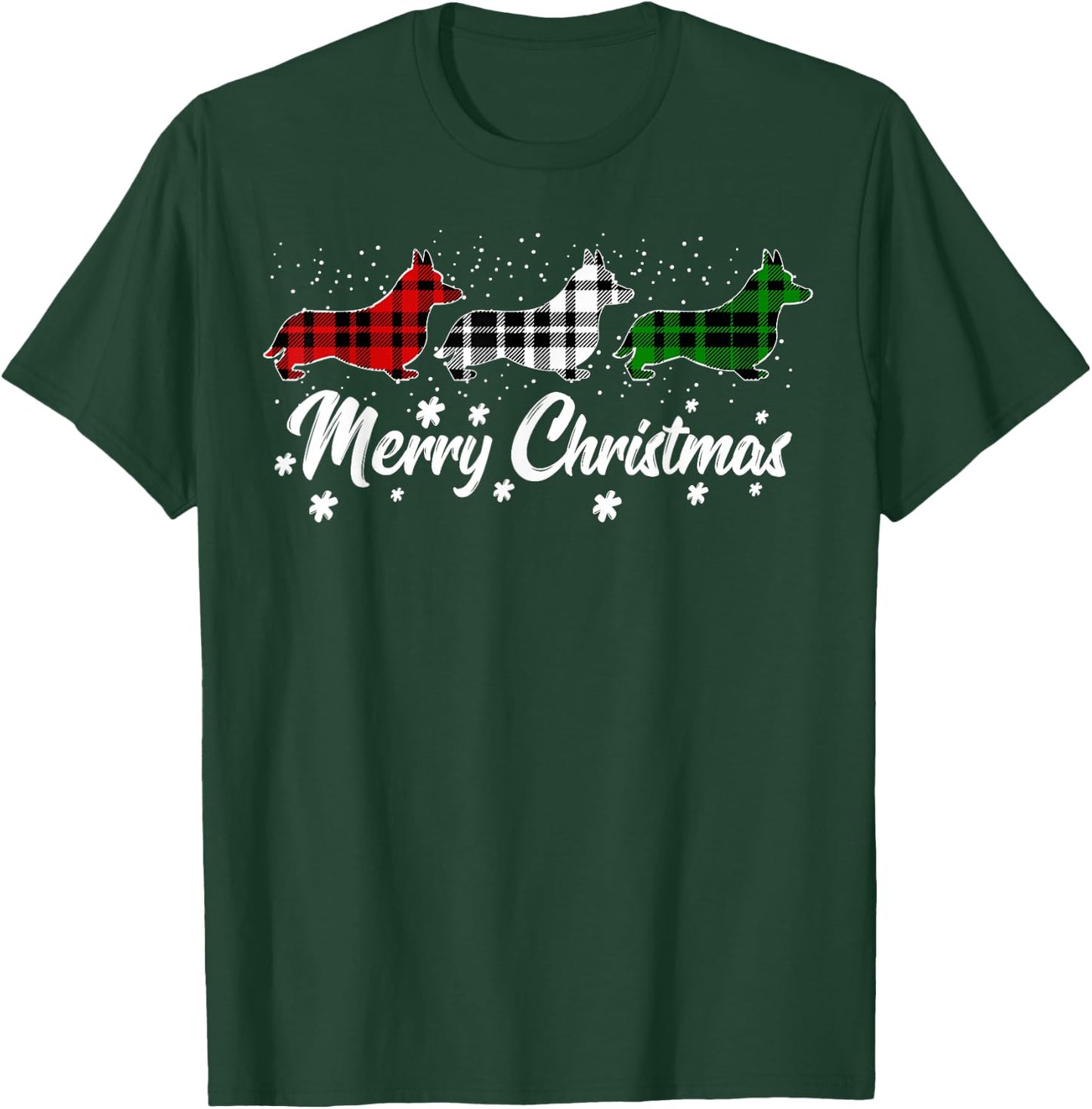 Welsh Corgi Christmas Light Red White Green Dog Lover T-Shirt - T-Shirt | Forest
