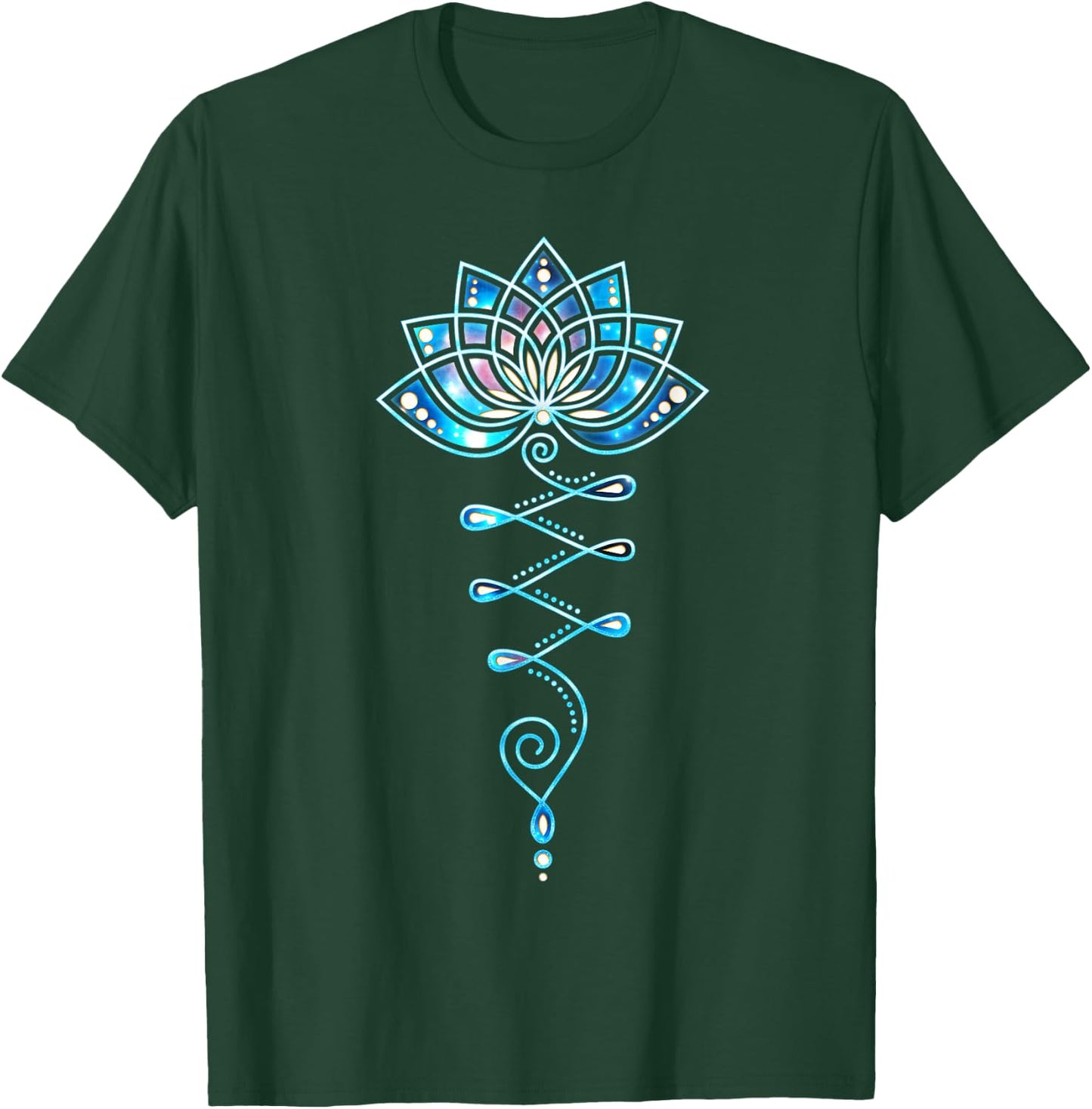 Lotus Flower Unalome Yoga Meditation Awareness Zen T-Shirt - T-Shirt | Forest