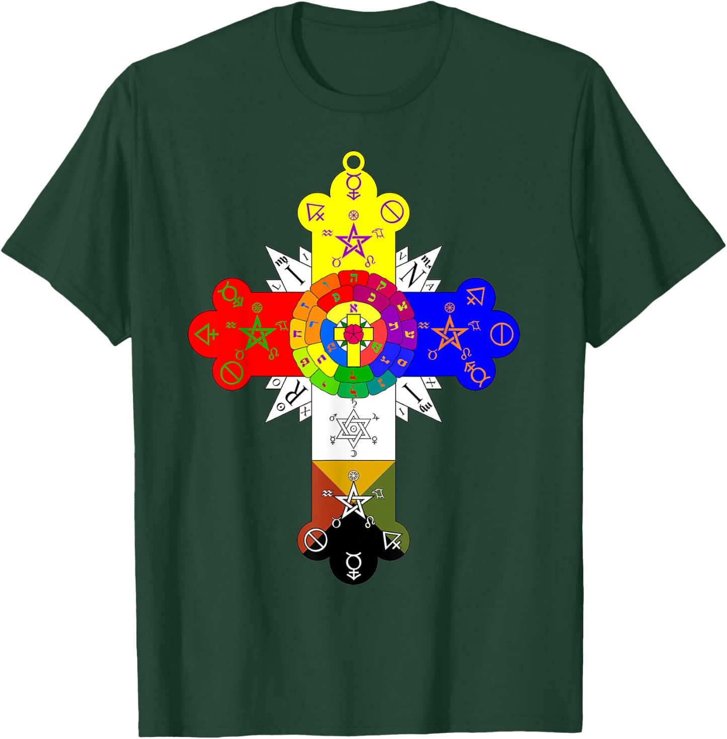 Rose Cross T Shirt T-Shirt - T-Shirt | Forest