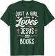 Just A Girl Who Loves Jesus And Books Gift Women T-Shirt - T-Shirt | Forest