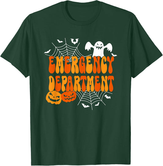 Funny Halloween Emergency Department Emergency Room Nurse T-Shirt - T-Shirt | Forest