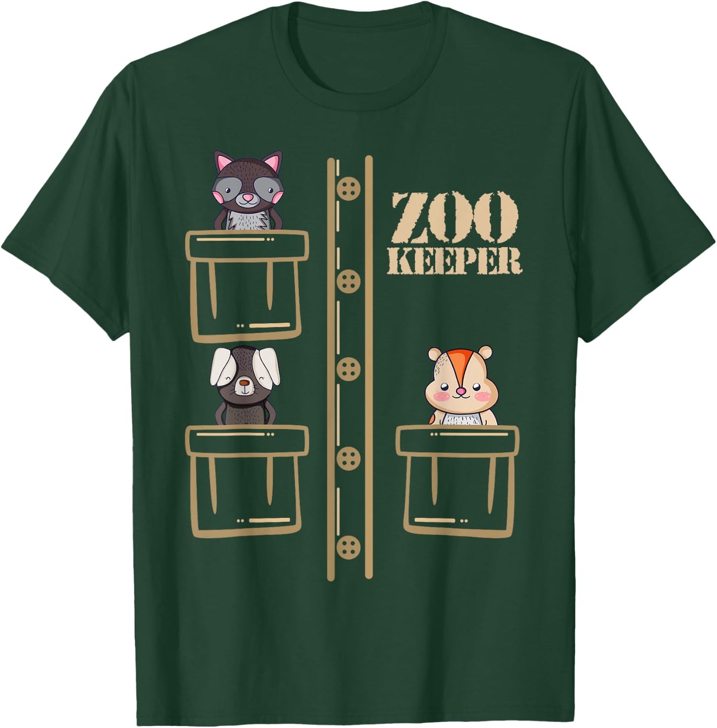 Zoo Keeper Halloween Safari Adult Men Women Costume Shirt T-Shirt - T-Shirt | Forest