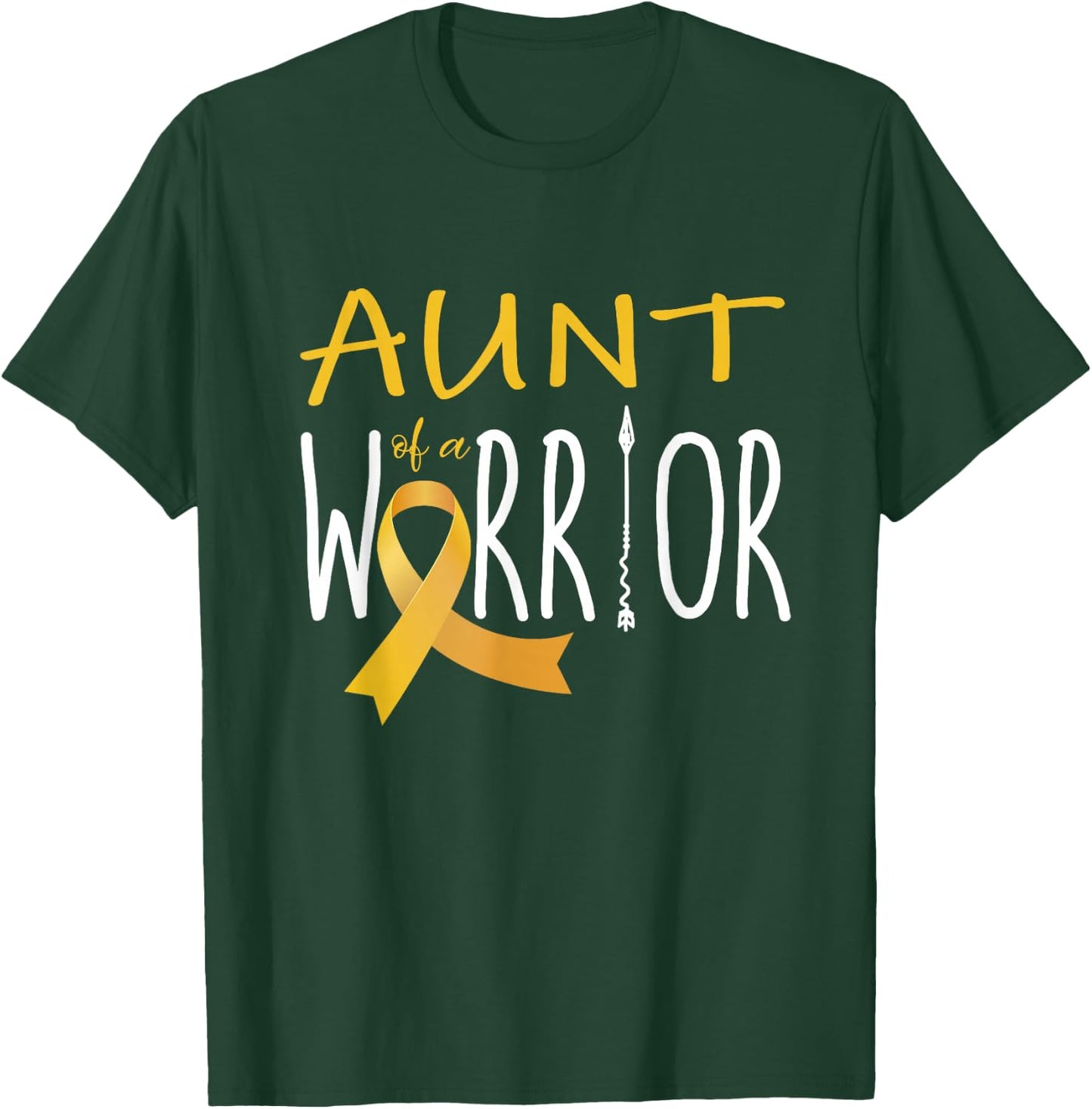 Childhood cancer awareness Aunt of a warrior T-Shirt - T-Shirt | Forest