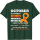 October Is ADHD Awareness Month National Orange Ribbon Gift T-Shirt - T-Shirt | Forest