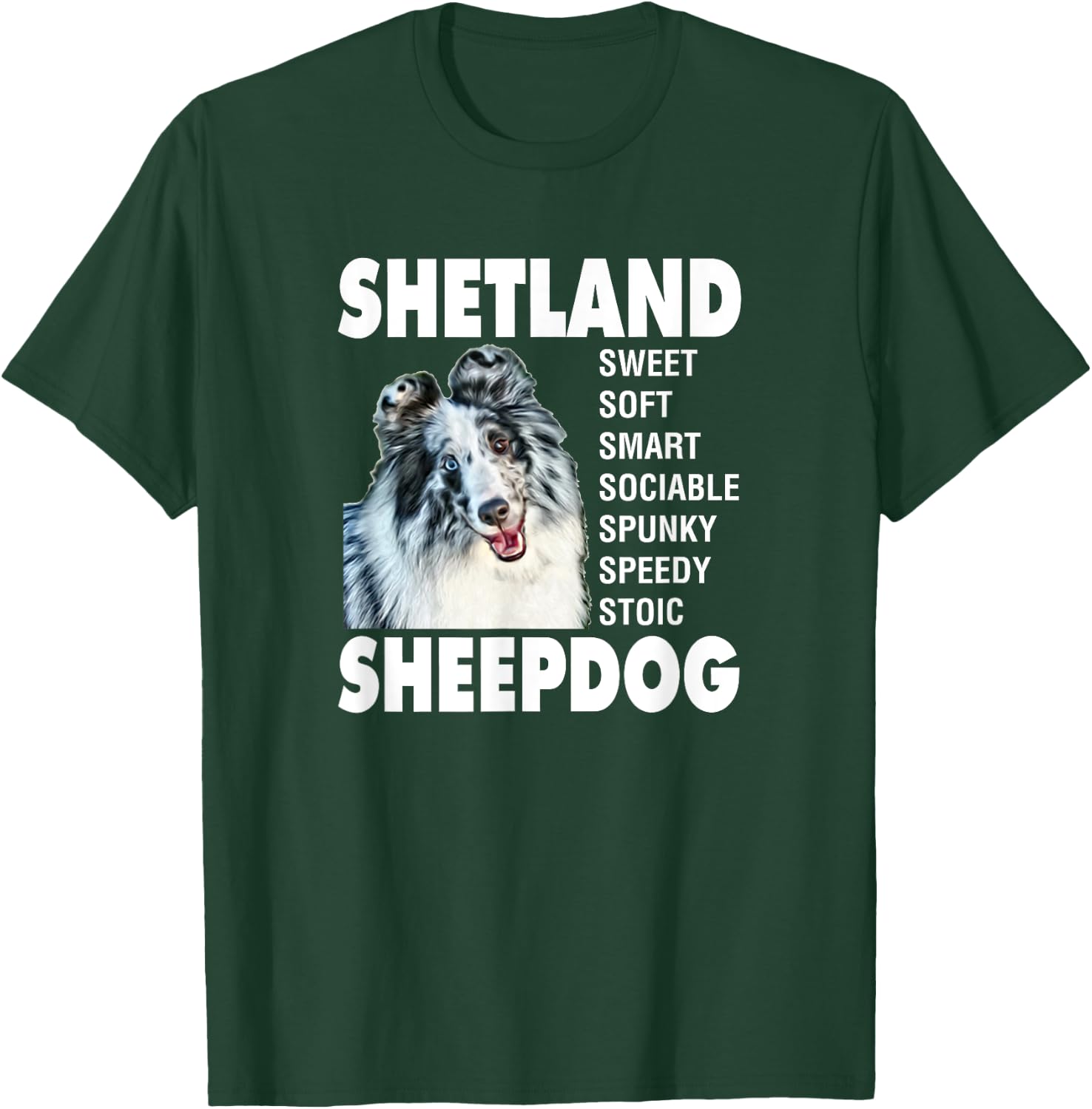 Shetland Sheepdog Sheltie Blue Merle Bi-Blue Sheltie T-Shirt - T-Shirt | Forest