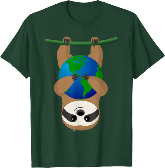 Earth Day Love The Earth Sloth T-Shirt - T-Shirt | Forest
