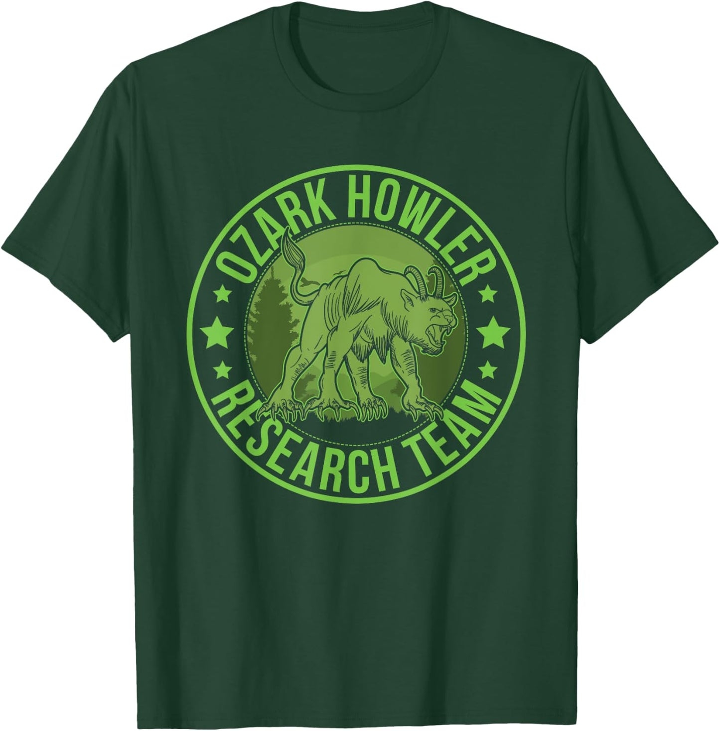 Ozark Howler Hide & Seek Research Team Champion Cryptid T-Shirt - T-Shirt | Forest