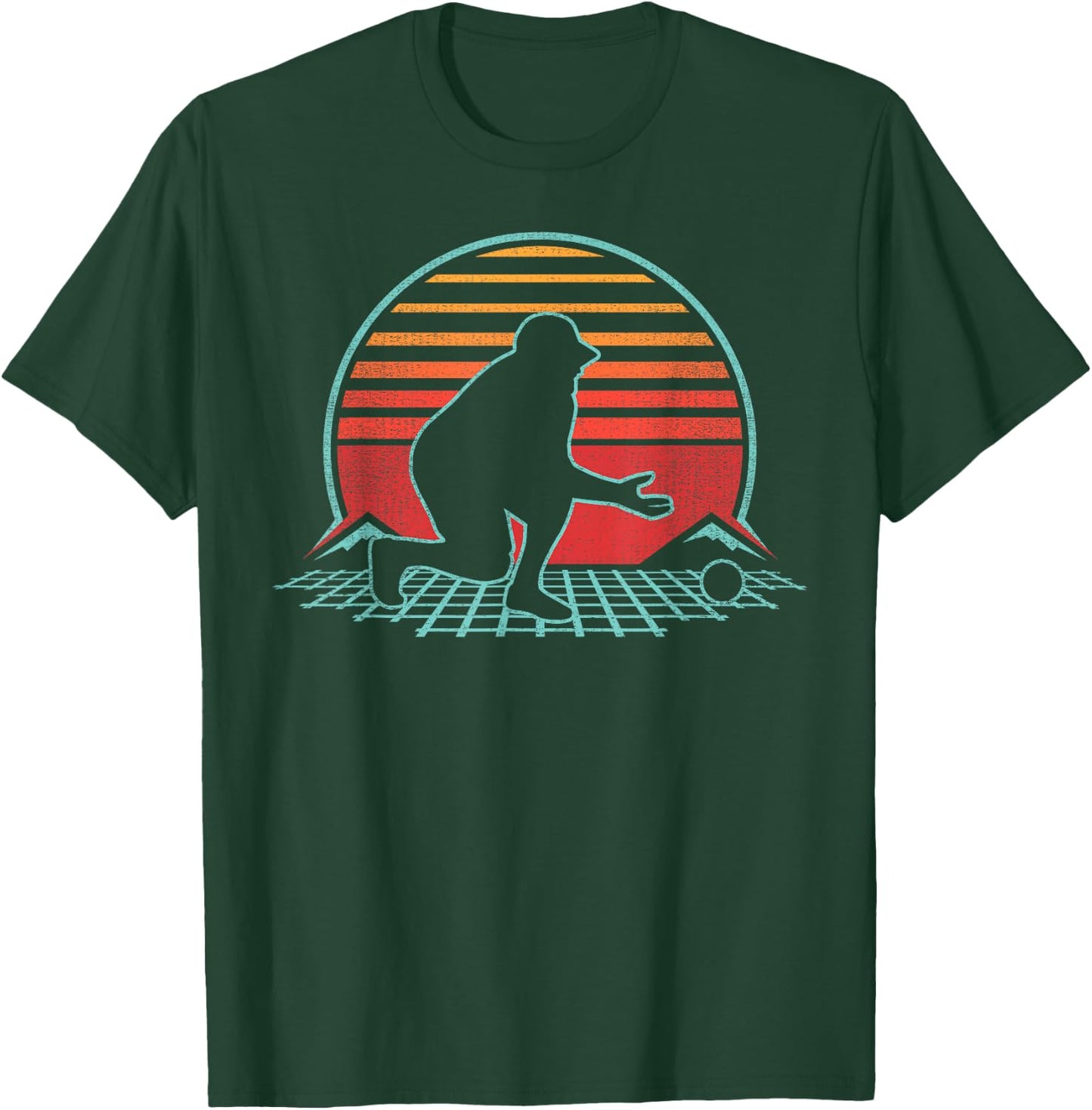 Bocce Retro Vintage 80s Style Bocci Gift T-Shirt - T-Shirt | Forest