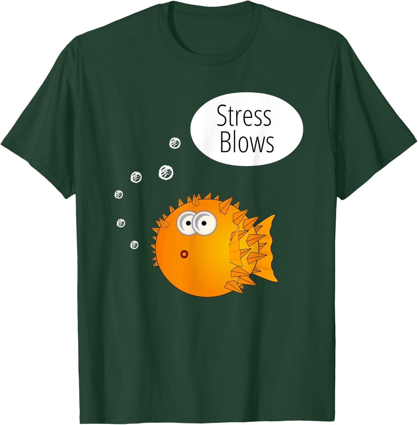 Funny Stress Blows Beach Fishing Gifts Men Kids Girls T-Shirt - T-Shirt | Forest