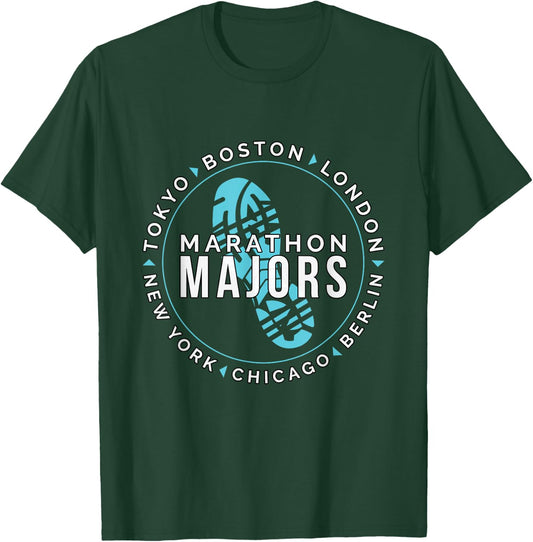 Marathon Majors Runner Finisher 26 Miles T-Shirt - T-Shirt | Forest
