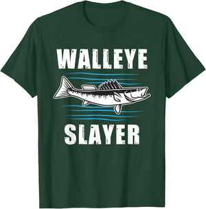 Walleye Slayer Fishing Fisherman Walleye T-Shirt - T-Shirt | Forest