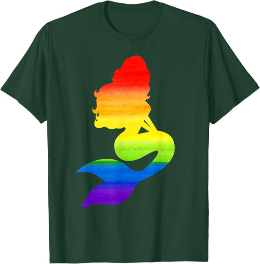 Mermaid Pride Gay Pride Parade Rainbow Mermaid T-Shirt - T-Shirt | Forest