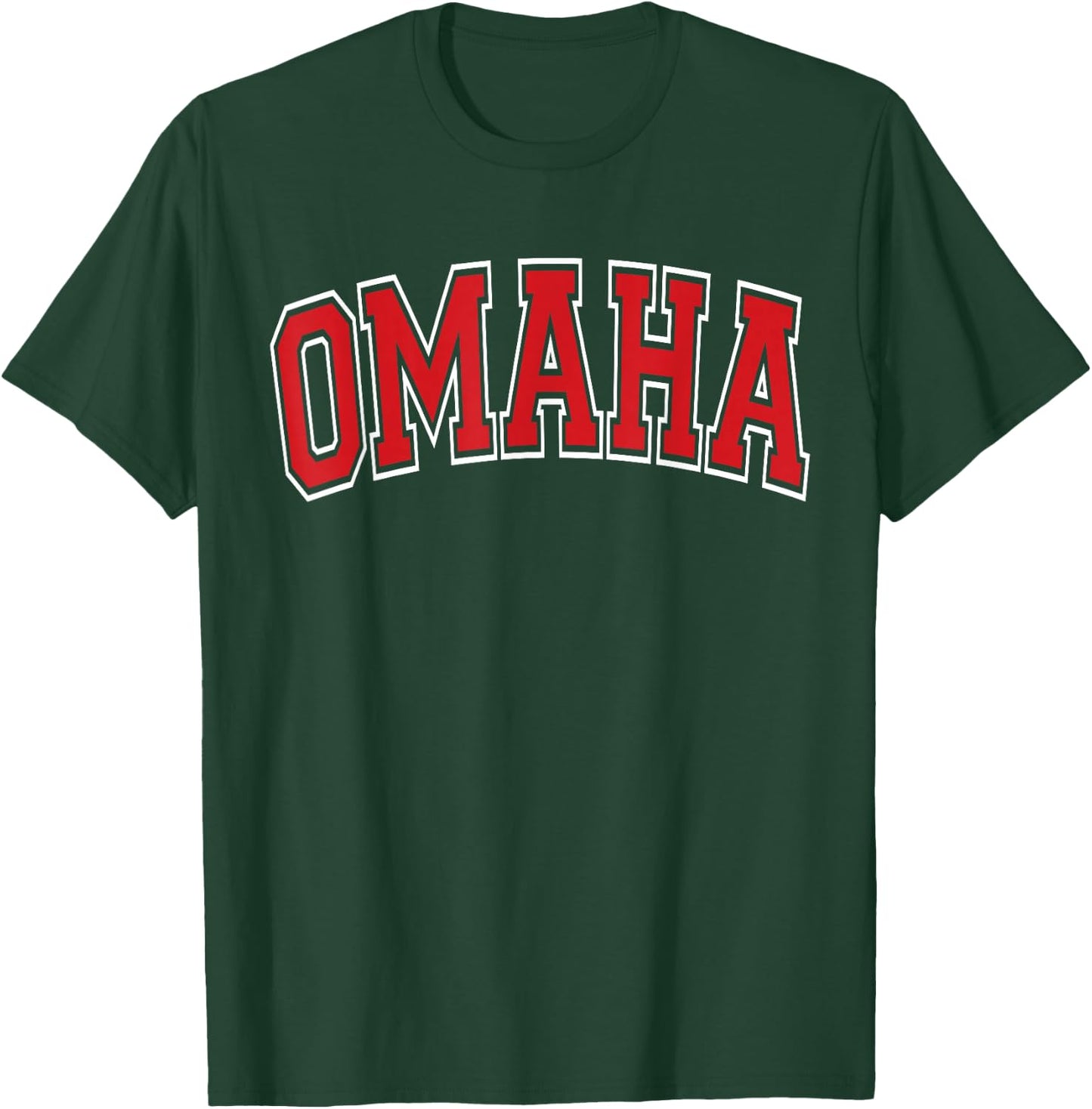 Omaha Arched Text T-Shirt - T-Shirt | Forest
