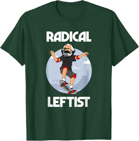 Karl Marx Skateboarding Radical Leftist Funny Marxist T-Shirt - T-Shirt | Forest