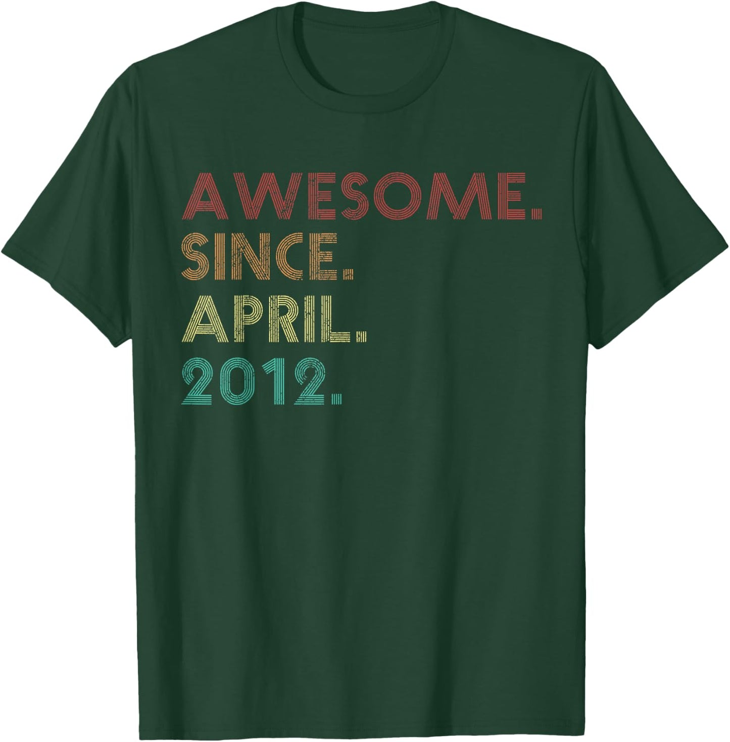 Awesome Since April 2012 Funny 13th Birthday T-Shirt - T-Shirt | Forest