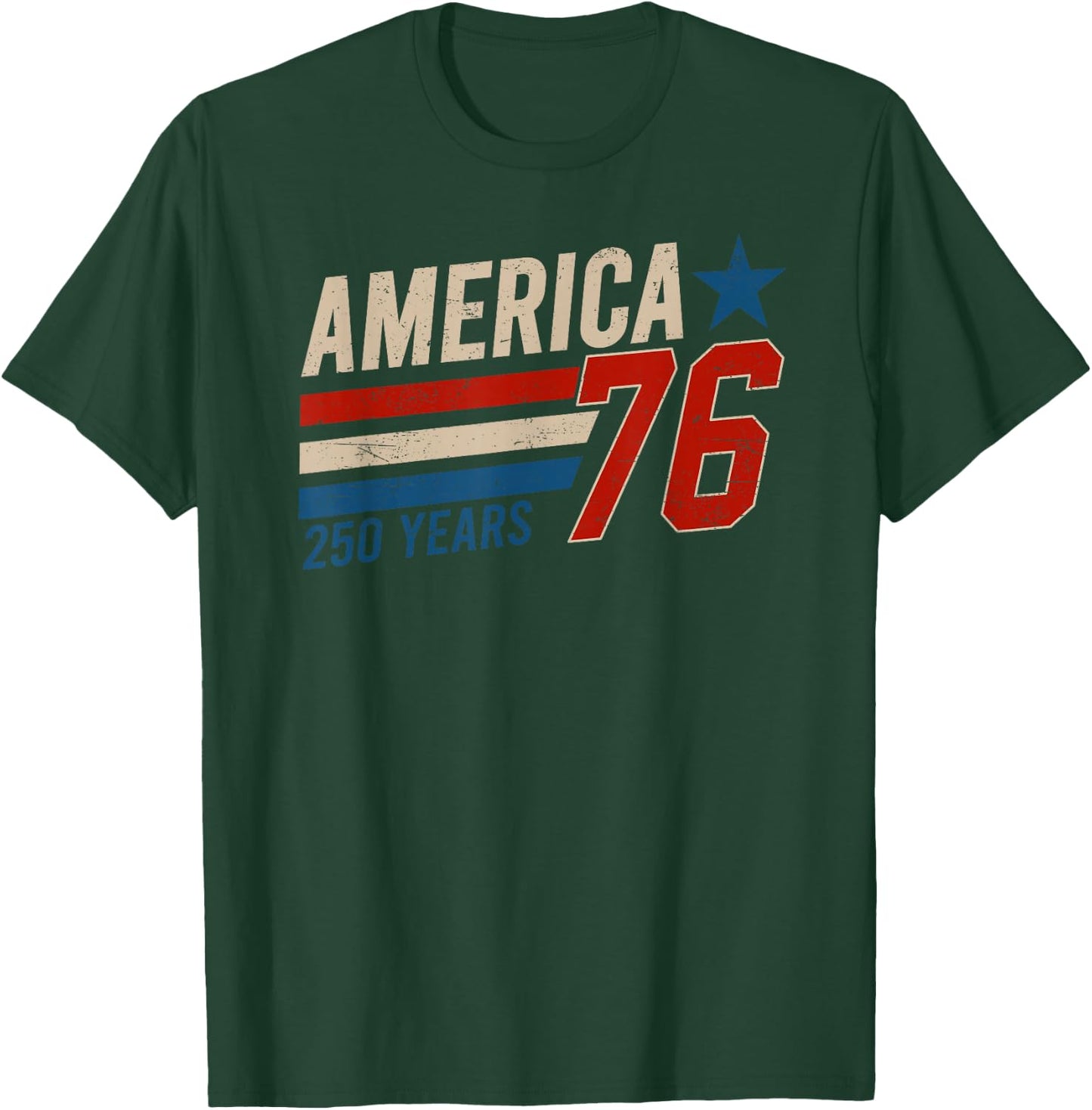 America Retro 250 Years 250th Anniversary USA 1776 2026 T-Shirt - T-Shirt | Forest