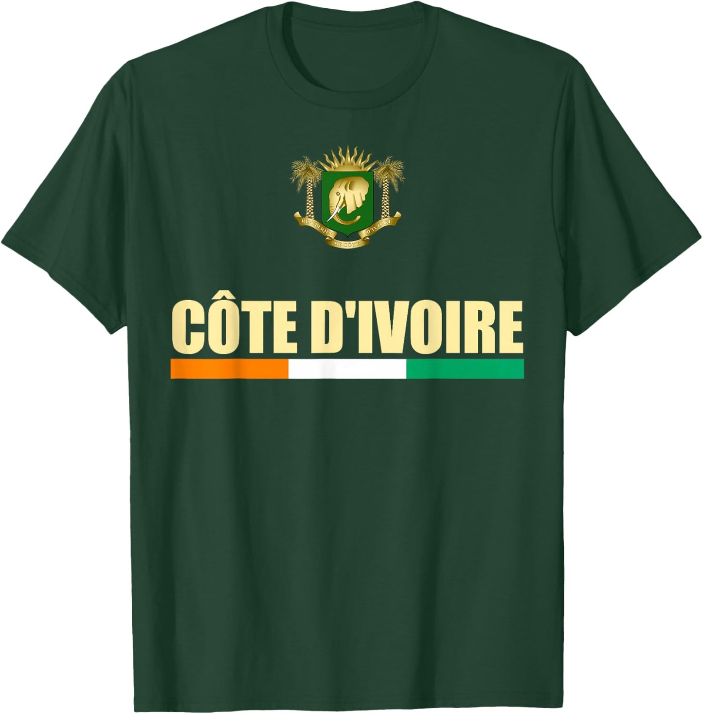 Cote d'Ivoire National Flag Ivory Coast Coat Of Arms Gift T-Shirt - T-Shirt | Forest