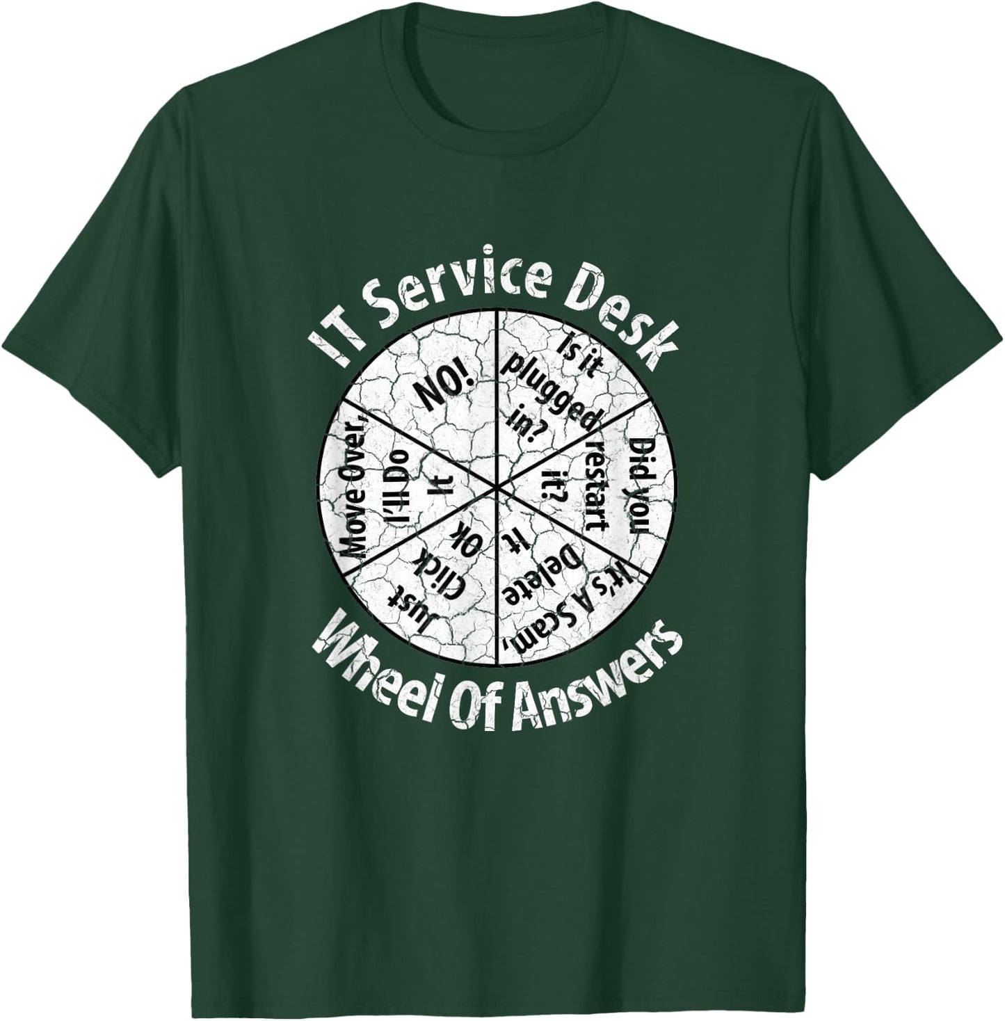 IT Service Desk Distressed Look Shirt Information Technology T-Shirt - T-Shirt | Forest