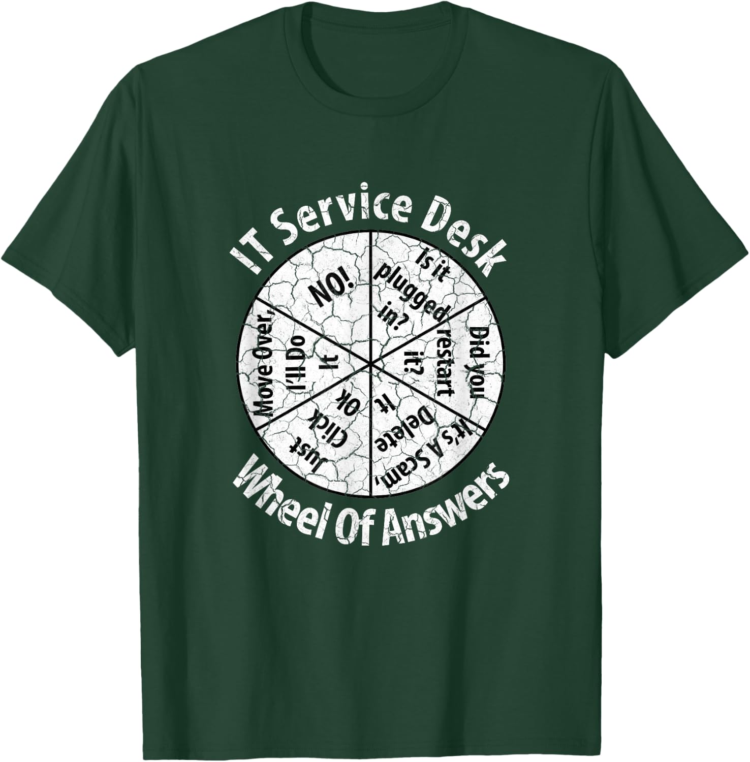 IT Service Desk Distressed Look Shirt Information Technology T-Shirt - T-Shirt | Forest