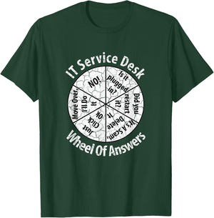 IT Service Desk Distressed Look Shirt Information Technology T-Shirt - T-Shirt | Forest