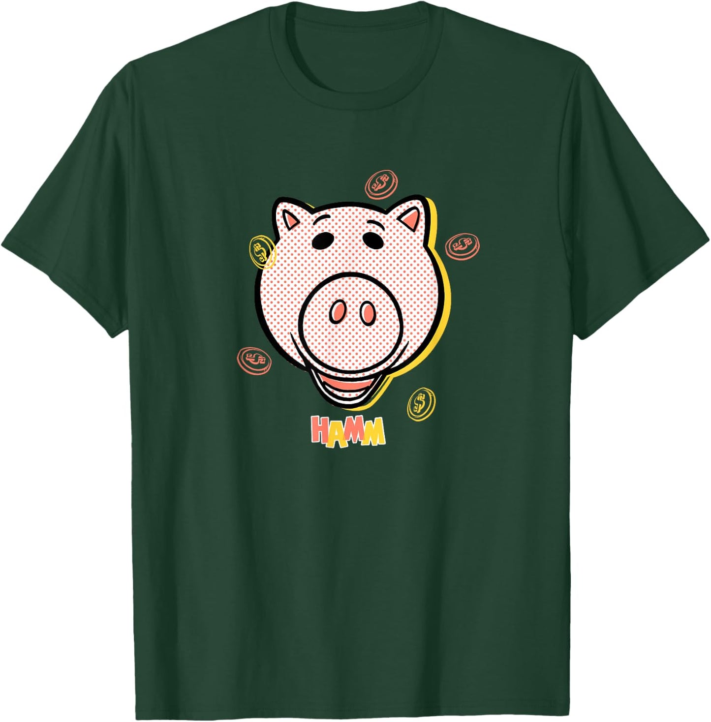 Disney Pixar Toy Story 4 Hamm Coins Halftone T-Shirt - T-Shirt | Forest