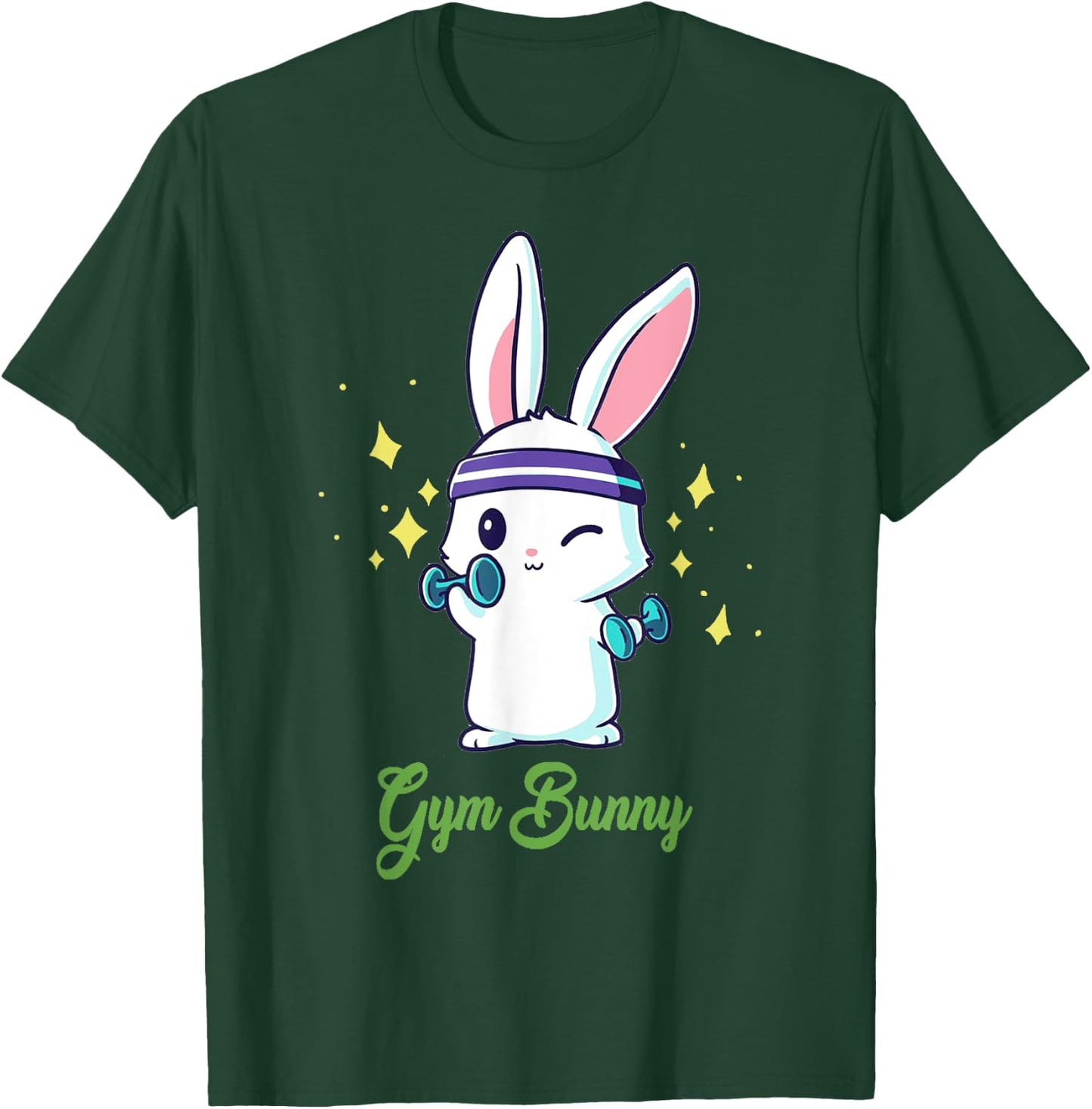 Gym Bunny Fitness Rabbit Lover Gym Workout T-Shirt - T-Shirt | Forest