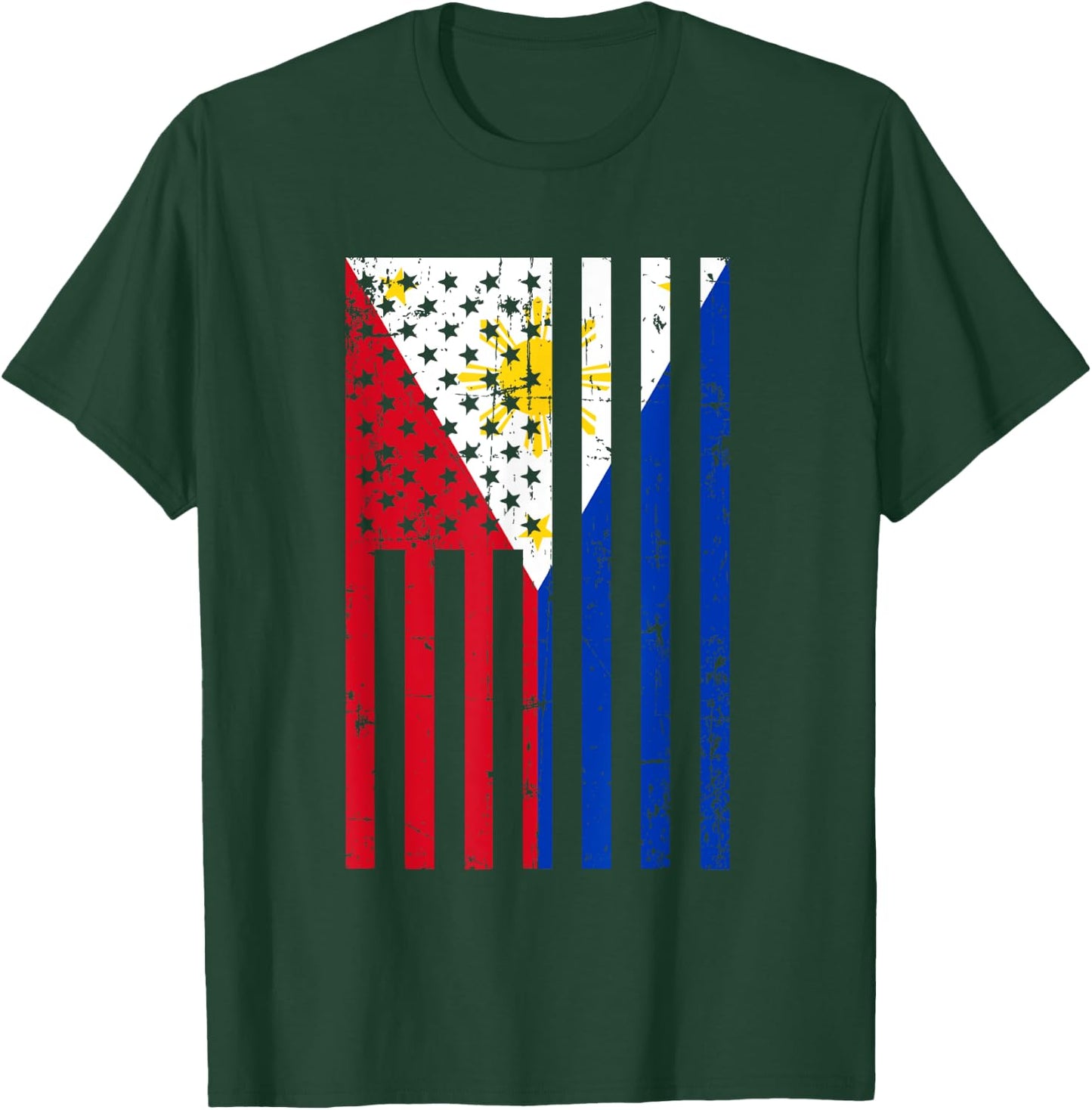 Philippines American Flag for New US Citizen Gift T-Shirt - T-Shirt | Forest