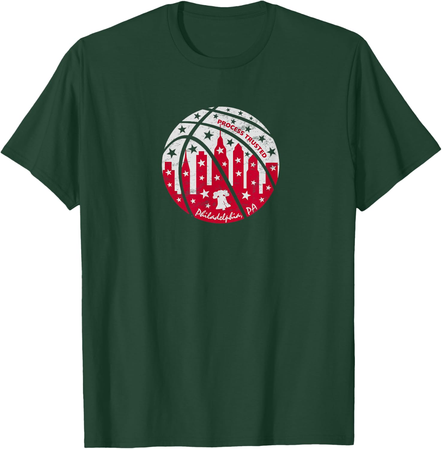 Trust the Process Trusted Philadelphia Basketball Philly T-Shirt - T-Shirt | Forest