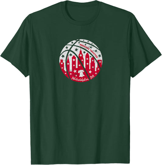 Trust the Process Trusted Philadelphia Basketball Philly T-Shirt - T-Shirt | Forest